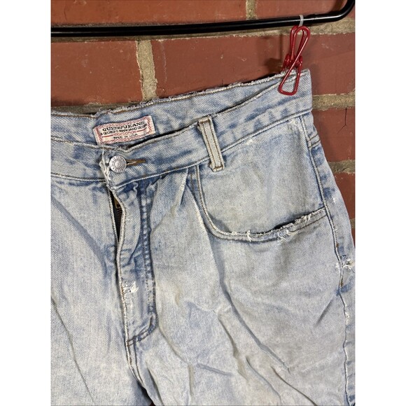 Vintage 90s Guess Denim Shorts Jorts Distressed USA Made Size 31, Real 30x8 - Picture 4 of 7